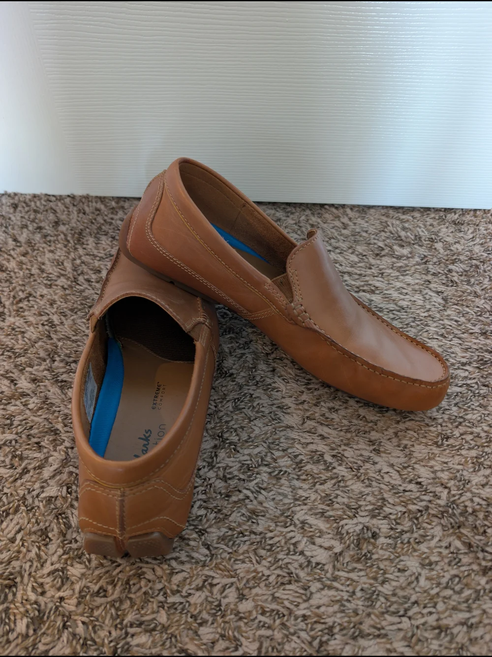 Leather Slip-On Loafers for Men - Tan